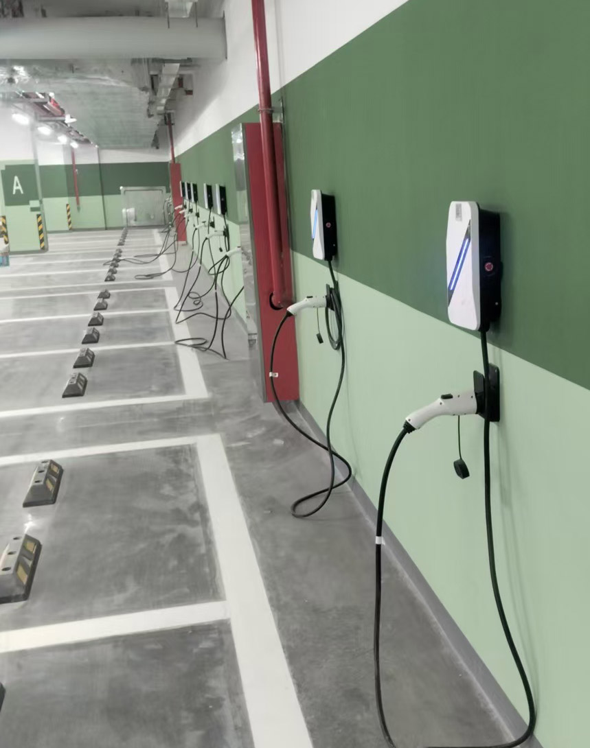 Cargador de pared para vehículos eléctricos de 7 kW para el gobierno municipal de Kunshan